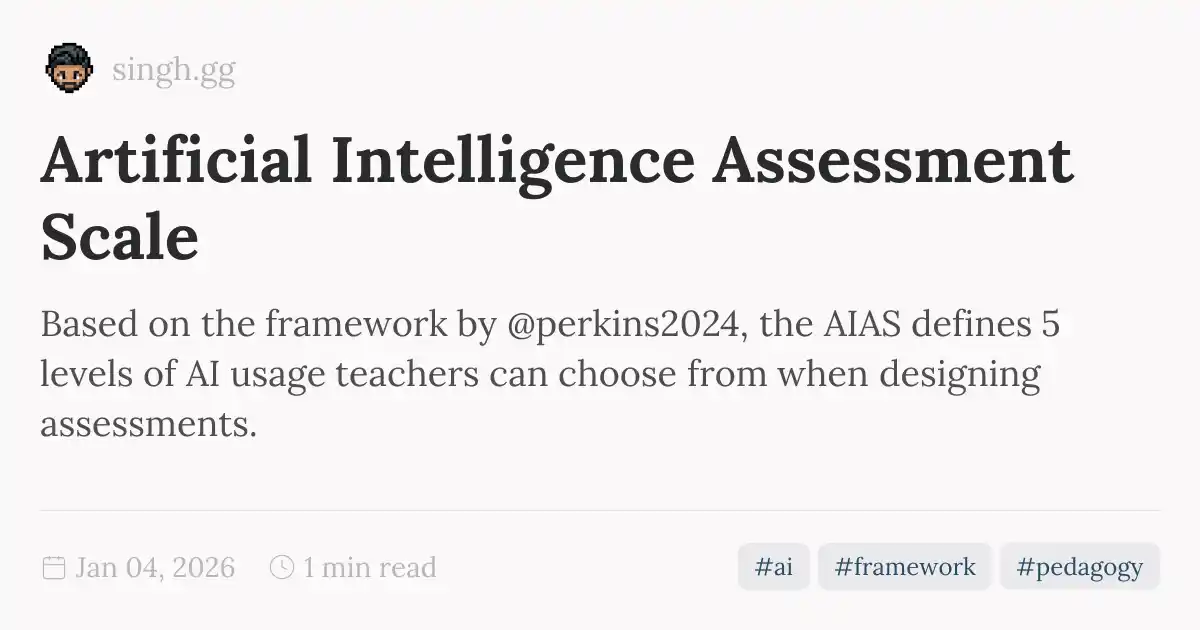 Artificial Intelligence Assessment Scale